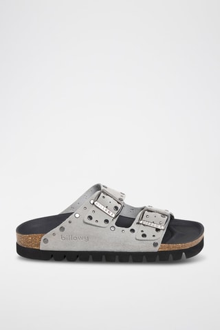 Mules en cuir - Gris