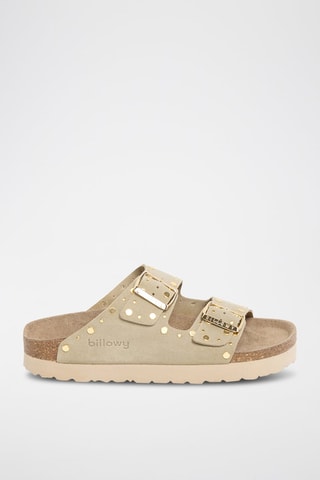 Mules en cuir - Kaki