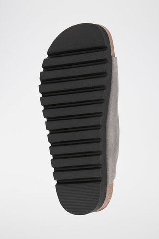 Mules à plateforme en cuir - Gris