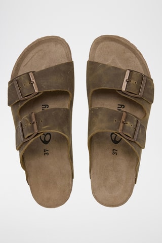 Mules en cuir - Kaki