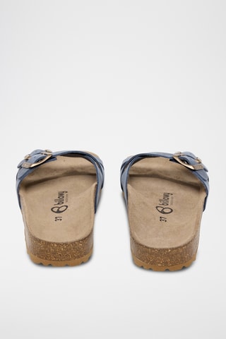 Mules en cuir - Bleu