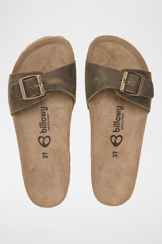 Mules en cuir - Kaki