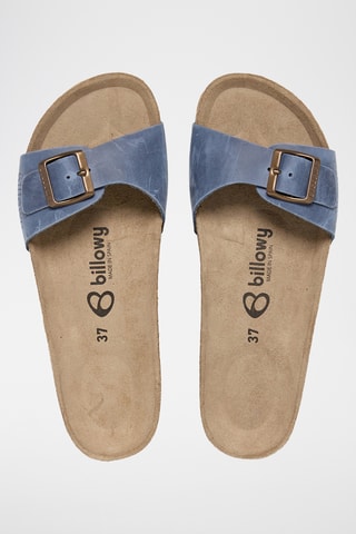 Mules en cuir - Bleu