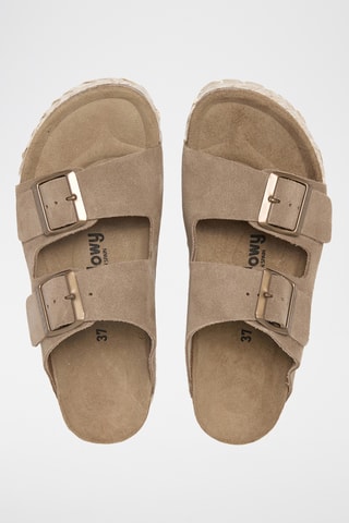 Nubuck Platform Muiltjes - Bruin