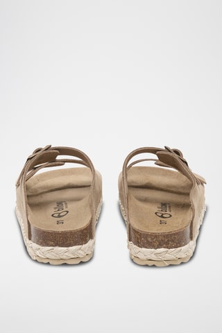 Nubuck Platform Muiltjes - Bruin