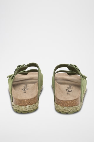 Nubuck Platform Muiltjes - Groen