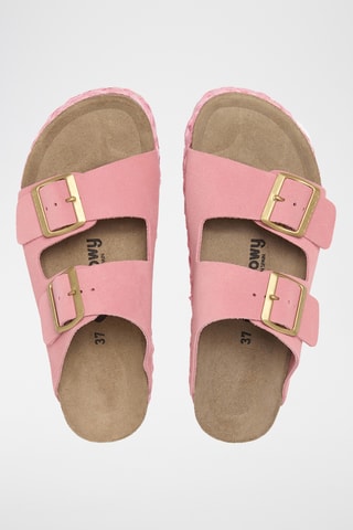 Nubuck Platform Muiltjes - Roze