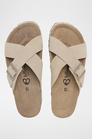 Nubuck Platform Muiltjes - Kaki