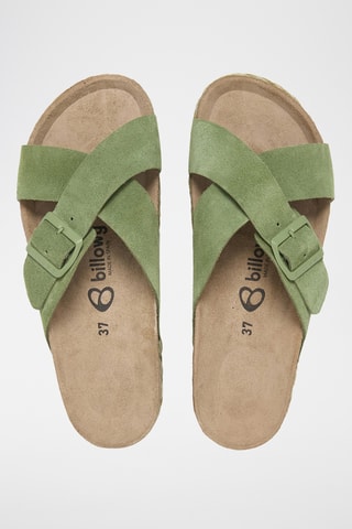 Mules plateformes en nubuck - Vert