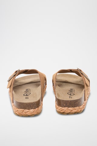 Mules plateformes en nubuck - Marron