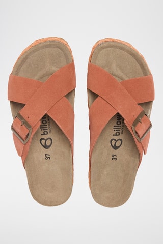 Mules plateformes en nubuck - Orange