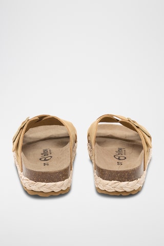 Mules plateformes en nubuck - Camel