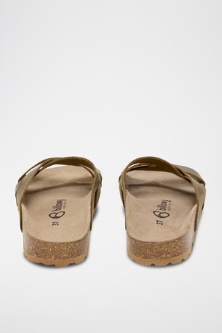 Mules en cuir - Kaki