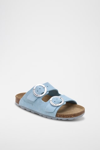 Mules en cuir - Bleu clair