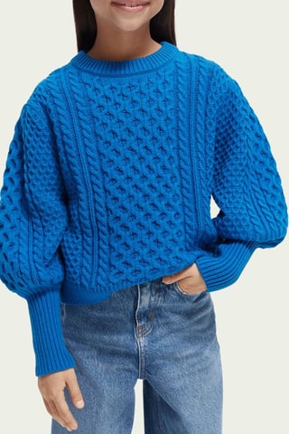 Pull en coton biologique - Bleu électrique