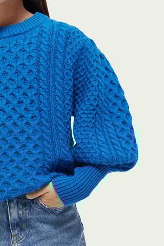 Pull en coton biologique - Bleu électrique