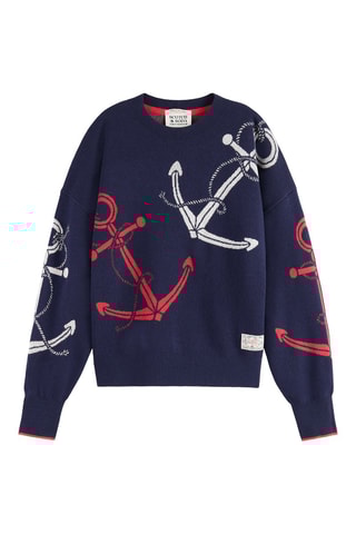 Pull en coton biologique et laine - Bleu marine