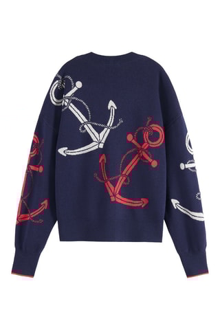 Pull en coton biologique et laine - Bleu marine