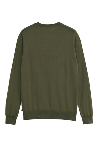 Pull regular en lin - Kaki