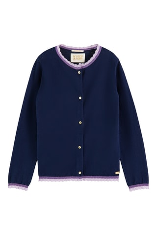 Gilet en coton biologique et laine - Bleu marine