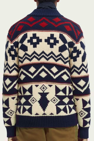 Gilet 2-en-1 en laine - Blanc et bleu marine