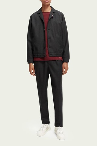 Pantalon en laine - Gris foncé chiné