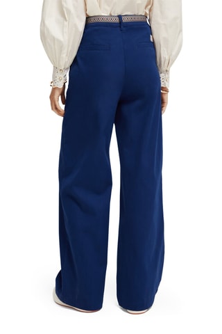 Pantalon wide legs taille haute - Bleu marine