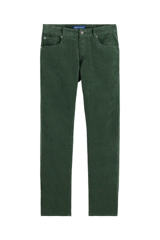 Chino droit en velours - Vert foncé