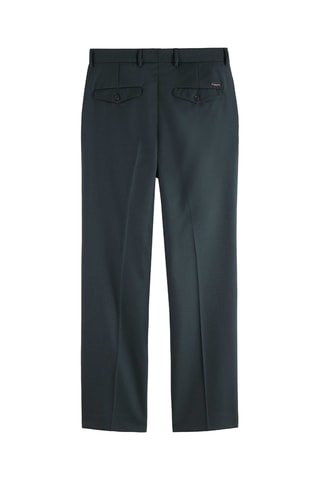 Chino relaxed en laine - Vert foncé