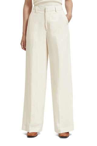 Pantalon wide legs taille haute - Ecru