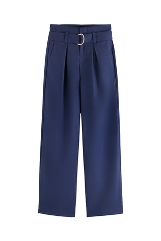 Pantalon taille haute - Bleu marine