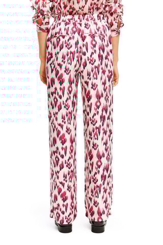 Pantalon wide legs - Blanc et rose