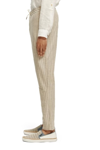 Pantalon casual en coton biologique et lin - Beige