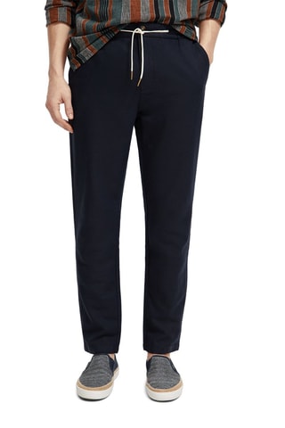 Pantalon casual en coton biologique et lin - Bleu marine