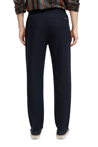 Pantalon casual en coton biologique et lin - Bleu marine