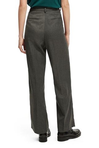 Pantalon wide legs taille haute - Gris chiné