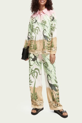 Pantalon tapered - Vert et rose