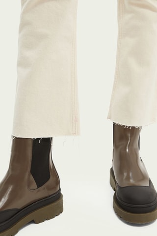 Jean flare en coton biologique - Beige