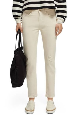 Jean taille haute slim fit - Beige