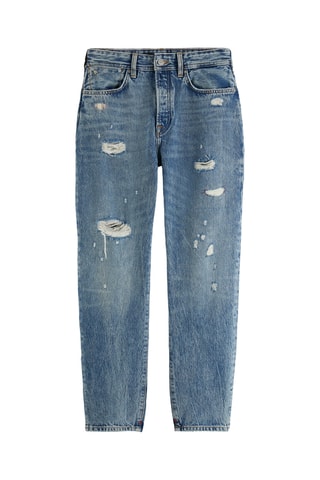 Jean boyfriend en coton biologique - Bleu