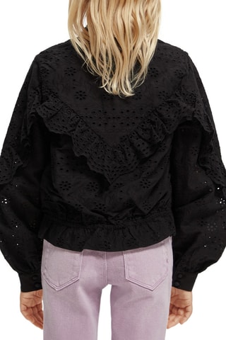 Veste en broderie anglaise et coton biologique - Noir