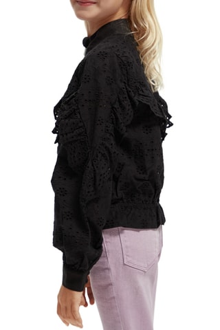 Veste en broderie anglaise et coton biologique - Noir