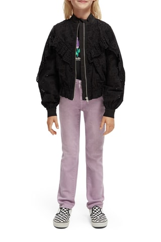 Veste en broderie anglaise et coton biologique - Noir