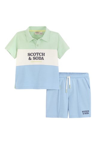Polo et short - Vert et bleu clair