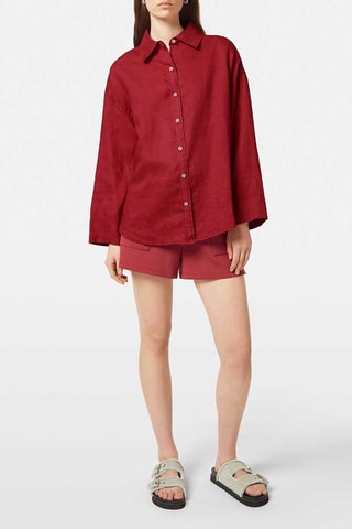 Chemisier en lin - Rouge