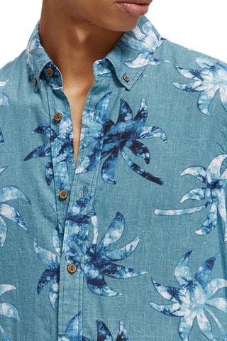 Chemise en lin - Bleu