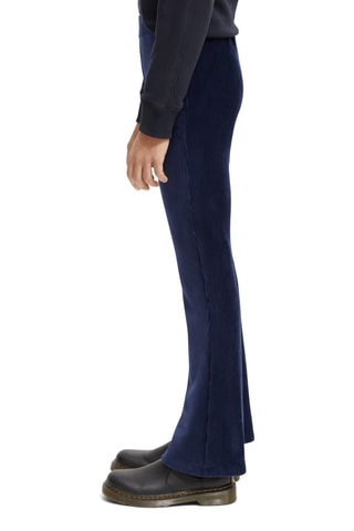 Legging taille haute en velours en coton biologique - Bleu marine