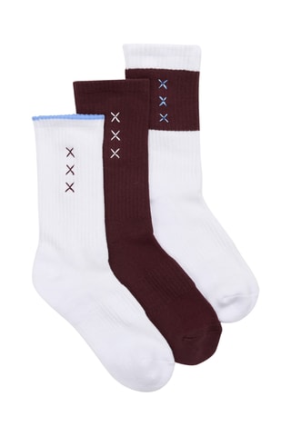 3 paires de chaussettes en coton biologique - Blanc