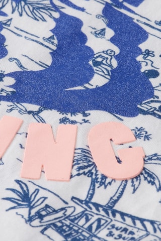 T-shirt - Ecru et bleu marine