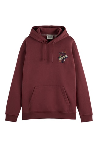 Sweat relaxed à capuche - Bordeaux